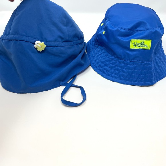 I Play Shark Toddler Boy Reversible Beach Sun Hat In Blue Bundle - Picture 2 of 8